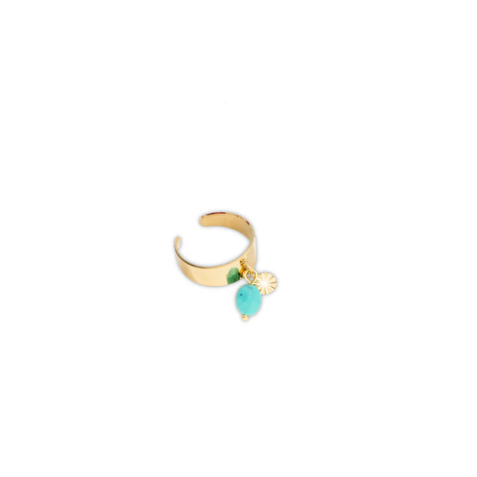 Bague acier inoxydable turquoise ou noir