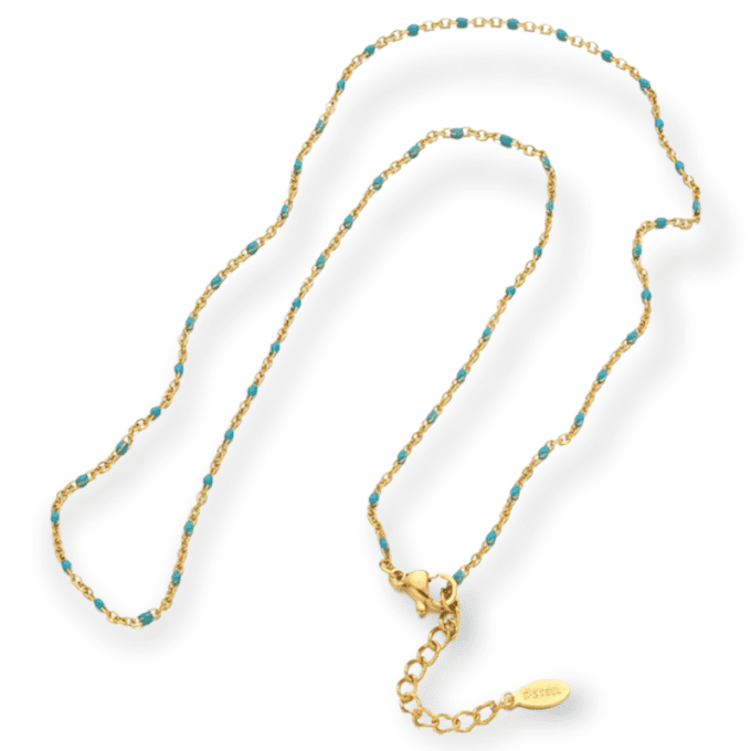 Collier en acier inoxydable Turquoise