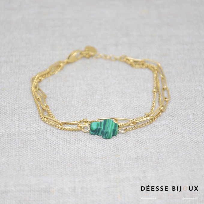 Bracelet chaine avec croix en pierre