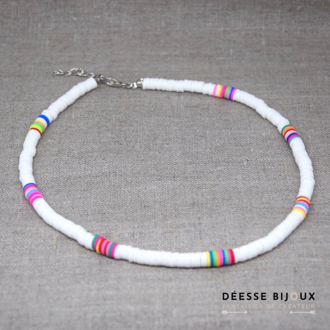 Collier Perles Heishi multicolore