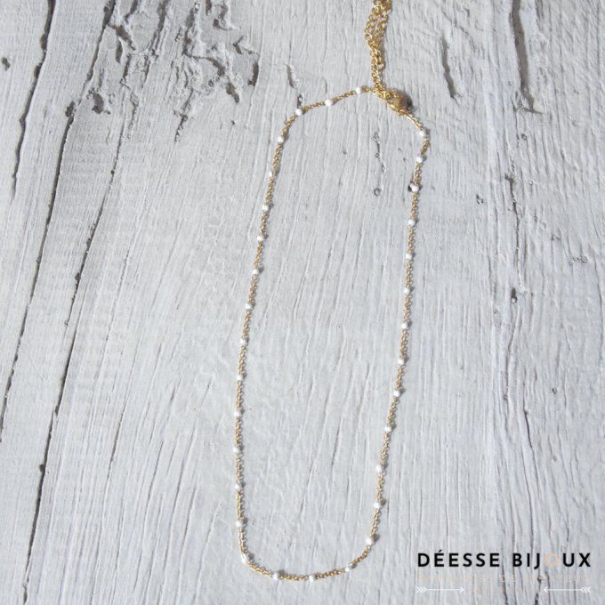Collier Acier Inoxydable fine chaine blanc