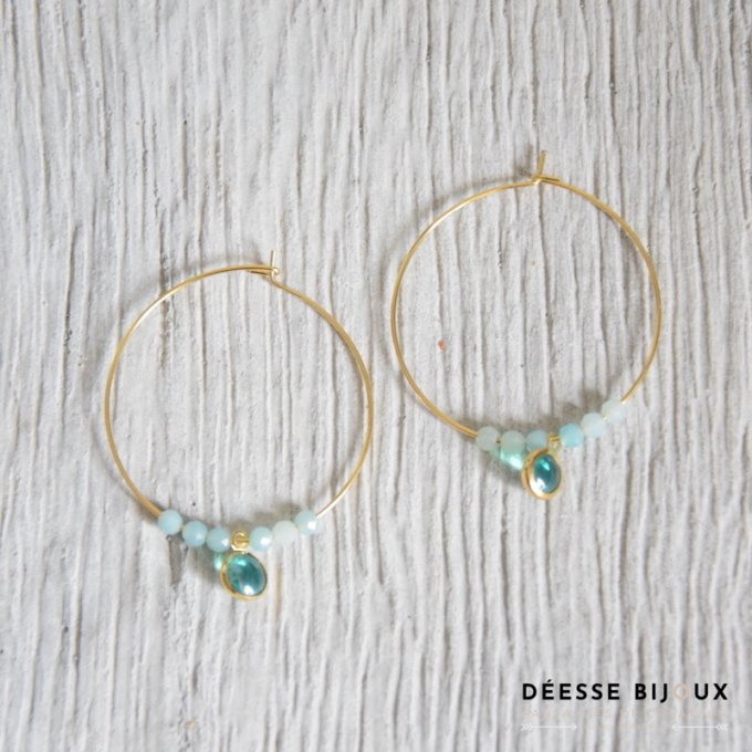 Boucles Larvik Amazonite