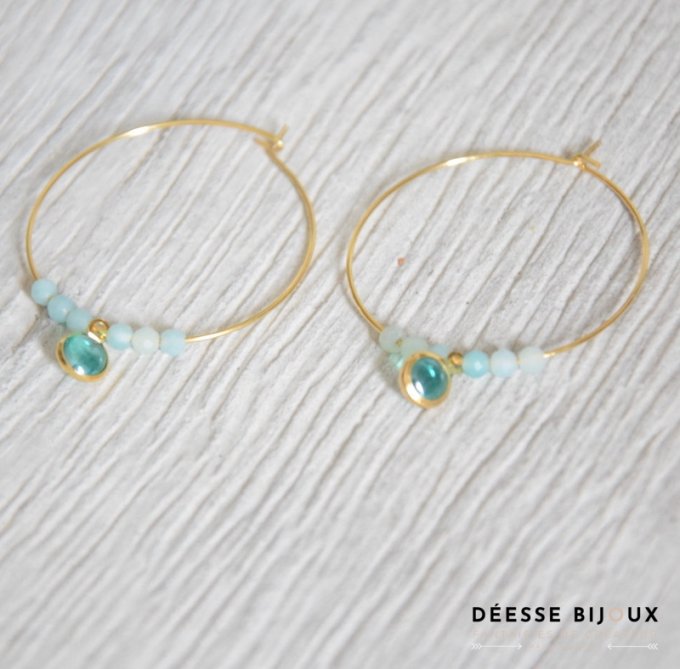 Boucles Larvik Amazonite