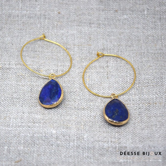 Boucles d'oreilles gouttes bleu Acier inoxydable