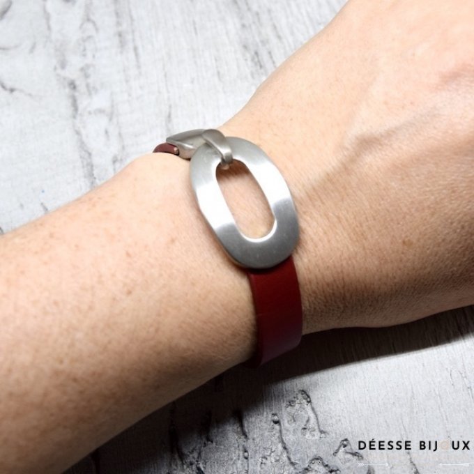 Bracelet cuir rouge ou noir