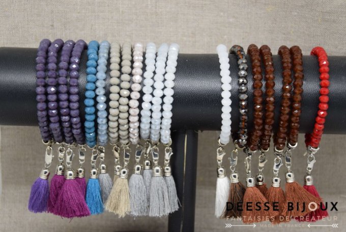 Bracelet facette de plusieurs couleurs