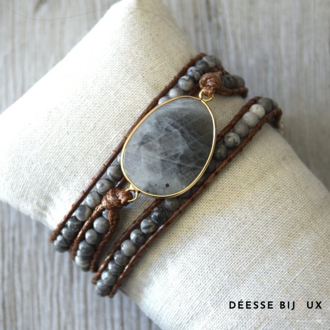 Bracelet Wrap gris