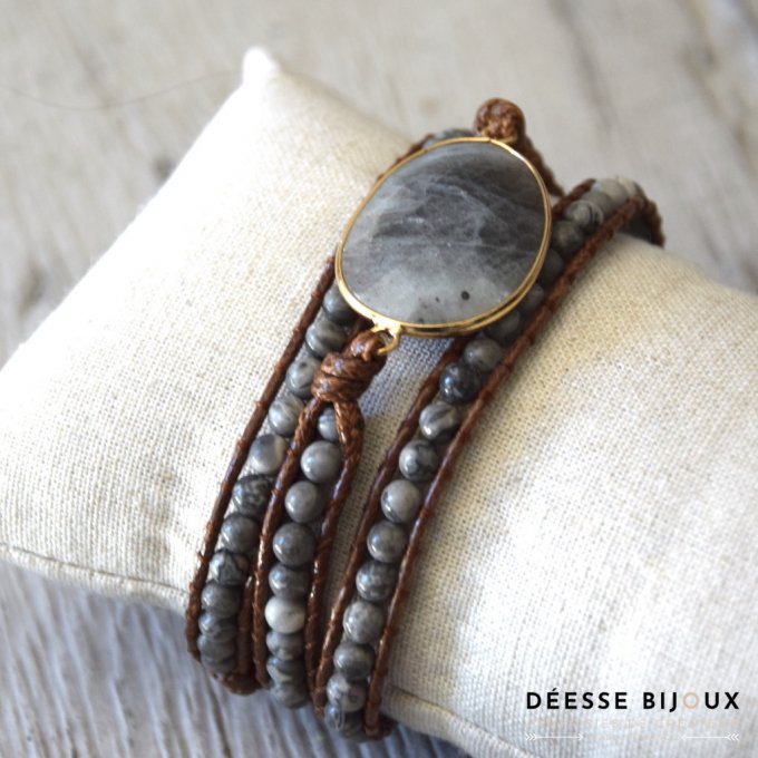 Bracelet Wrap gris