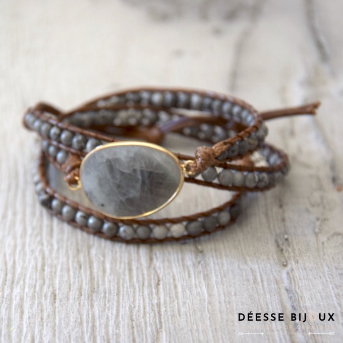 Bracelet Wrap gris