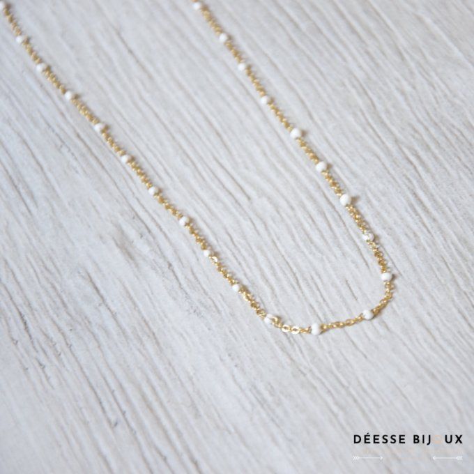Collier en acier inoxydable blanc