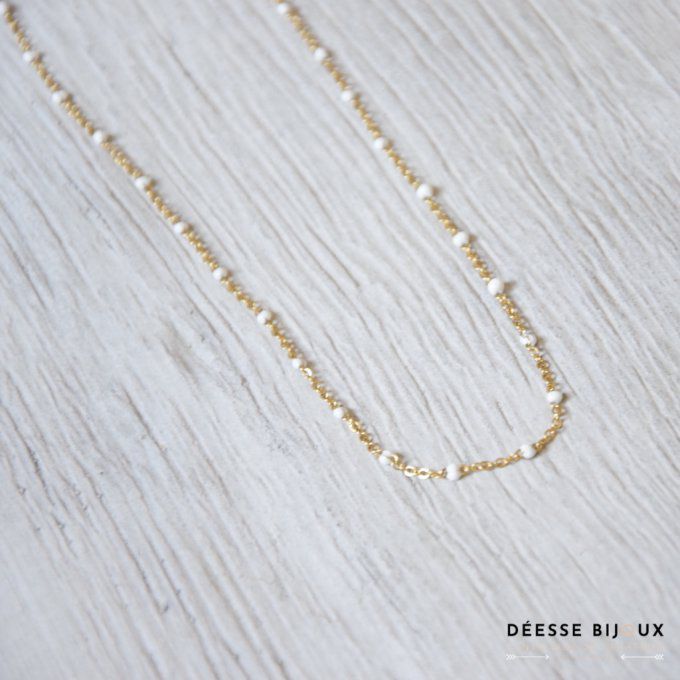 Collier Acier Inoxydable fine chaine blanc