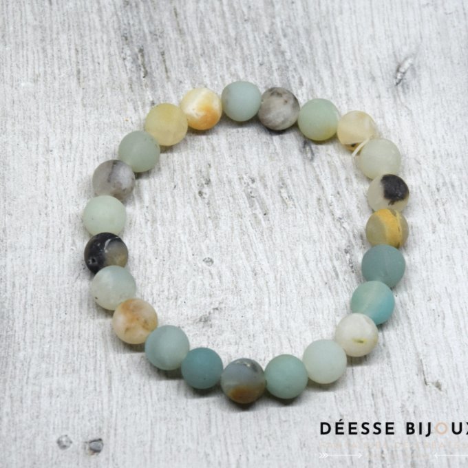 Bracelet en Amazonite et breloque bouddha, Om ou Lotus